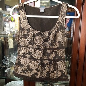 Ann Taylor jacquard floral chemise